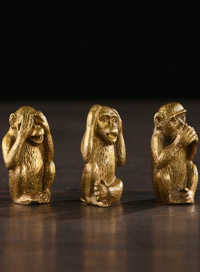 BRABUD Brass Statue Three Monkeys See No Speak No Hear No Evil Home Office Desk Decor Gift TQZDBS003 - Image 5